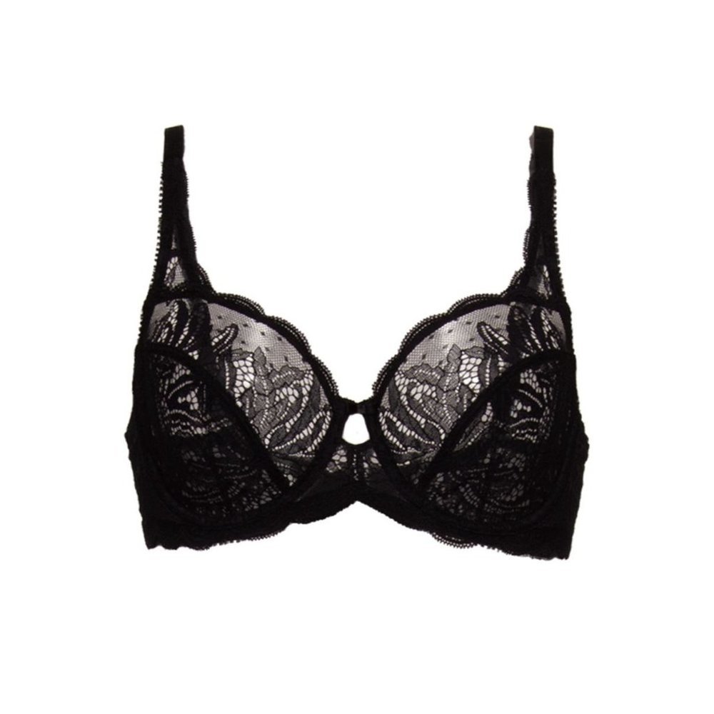 FELINA Peridot Lace Non-Padded Underwire Bra Black 36D #115073 NEW $54 - Picture 4 of 12